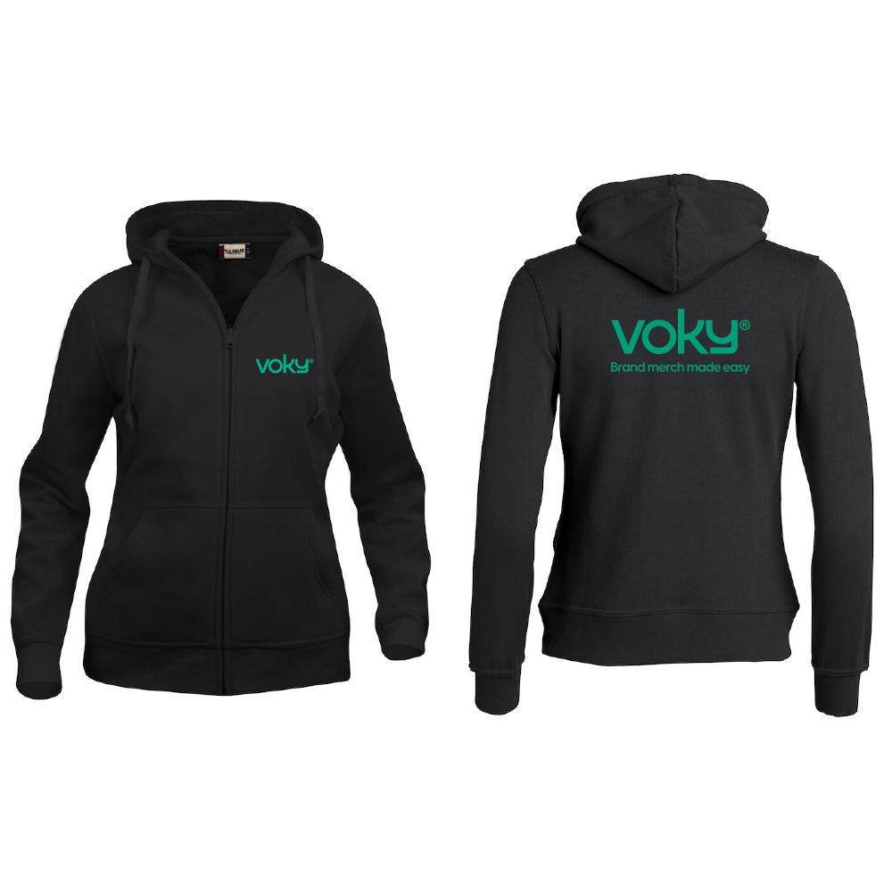 Basic Hoody FZ Dam Svart
