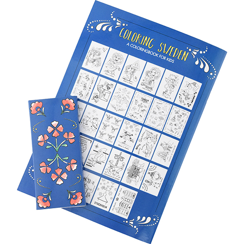 Målarbok med 6 pennor